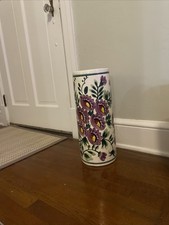 Vintage Hand Painted Umbrella Stand Floral Design