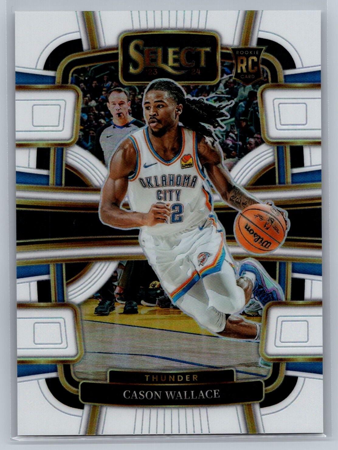 Cason Wallace 2023-24 Panini Select #88 White Prizm Rookie /149 OKC Thunder