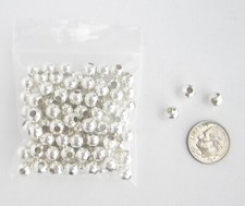 NEW 6 MM SILVERTONE SMOOTH ROUND SPACER BEADS-GREAT QUALITY--PKG OF 200