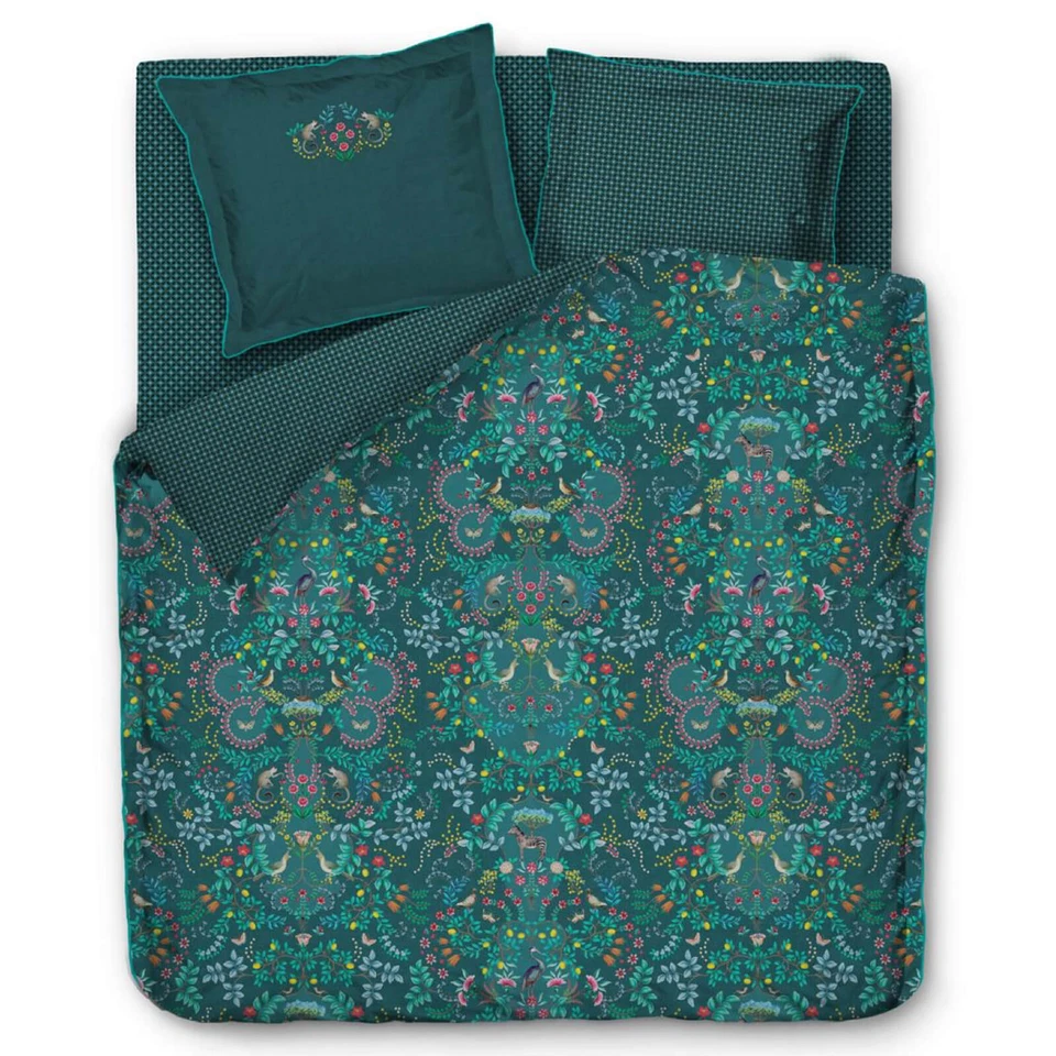PiP Studio Bettwäsche Forest Findings Green Grün Blumen Tier Früchte Perkal - Bild 2 von 4