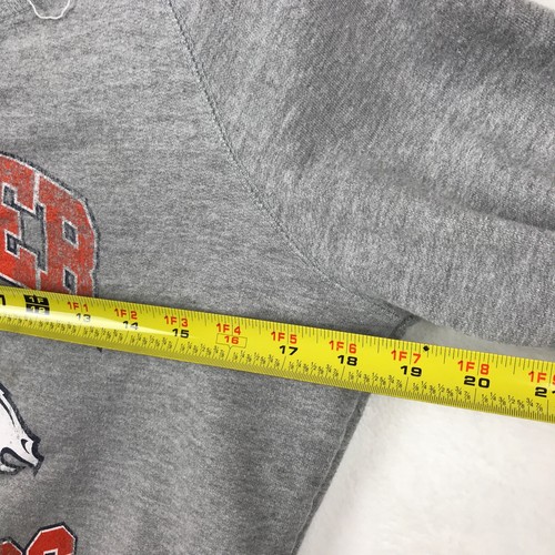 NFL Denver Broncos Lace Up Sweater Womens Size Medium Henley Gray Logo Graphic - Picture 9 of 10
