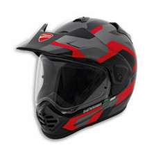 DUCATI Arai STRADA TOUR V5 Enduro Casco Casco Integrale Grigio Rosso NUOVO