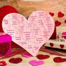 20 Reasons Why I Love You Wooden Heart Puzzle in a gift box gift packaging 