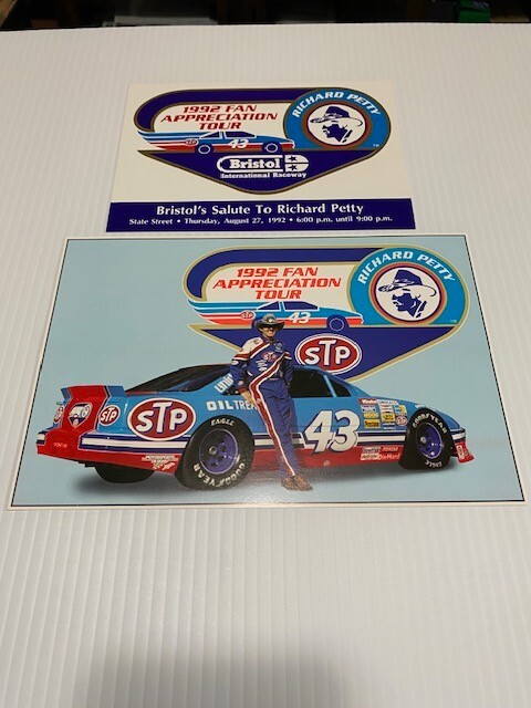 Vintage 1992 Richard Petty Nascar Postcard / Handout Lot of 2