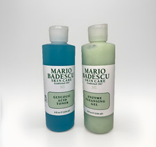 2 Lot Mario Badescu Enzyme Cleansing Gel Glycolic Acid Toner 8oz Bundle Full Sz
