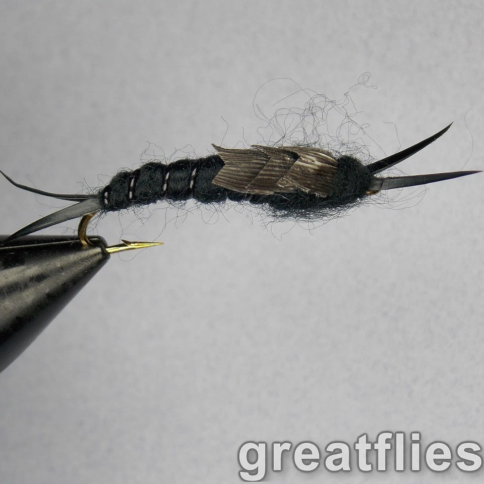 1 dozen (12) - Kaufmann's Stonefly Nymph - BLACK
