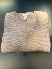 Drop Shoulder Rib Knit Sweater Oatmeal Size Medium BACK TO SCHOOL Never Worn