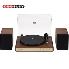Crosley C65A-WAGL C65 2-Speed Shelf System Record Player - Walnut/Gold