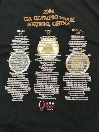 2008 U. S. OLYMPIC TEAM BEIJING T Shirt XL BLACK USA New - Picture 6 of 8