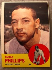 1963 Topps Bubba Phillips Baseball Card #177 Detroit Tigers Third Base Low Grade