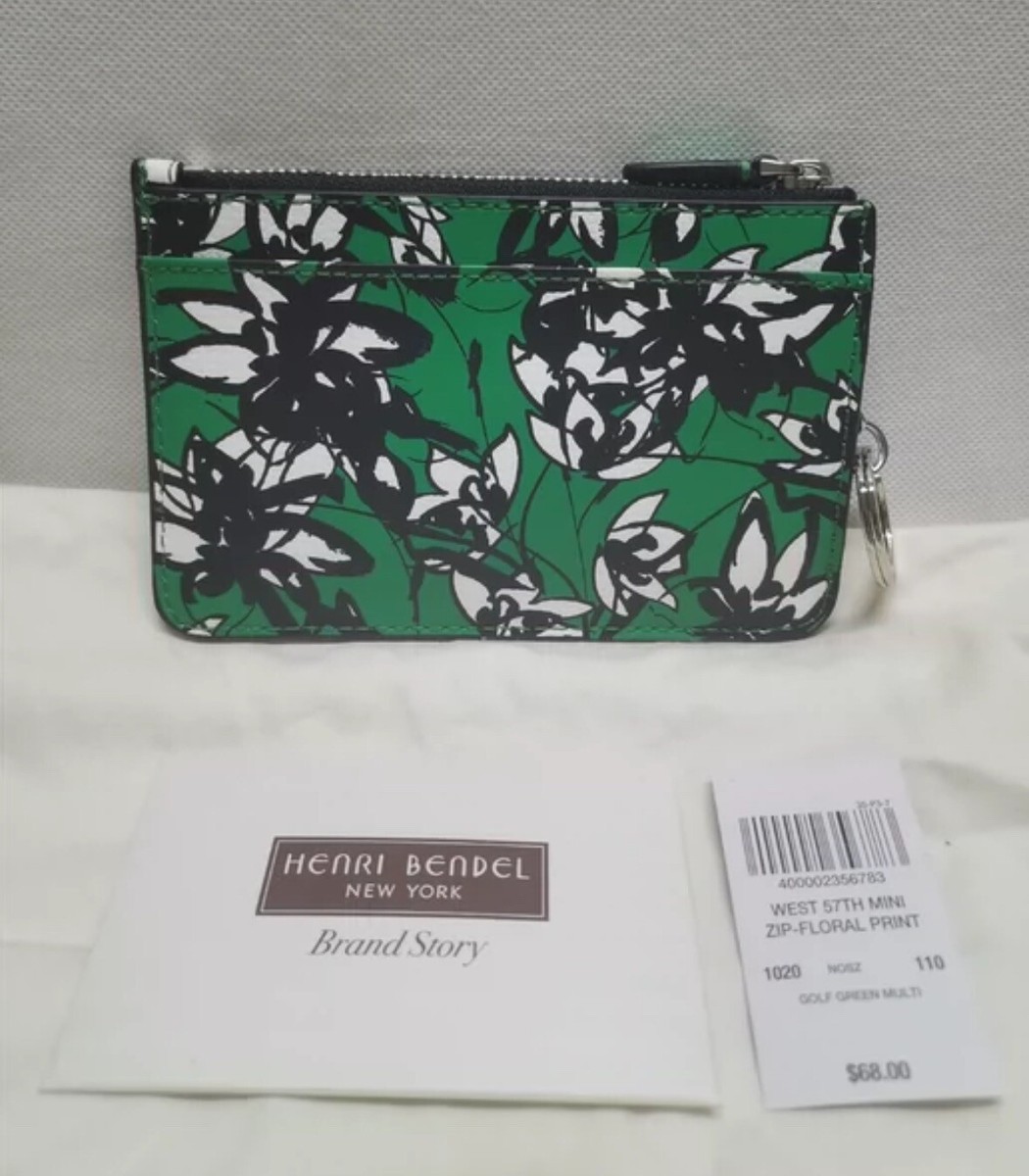 Henri Bendel W 57TH MINI ZIP-Floral Print Coin purse Charm