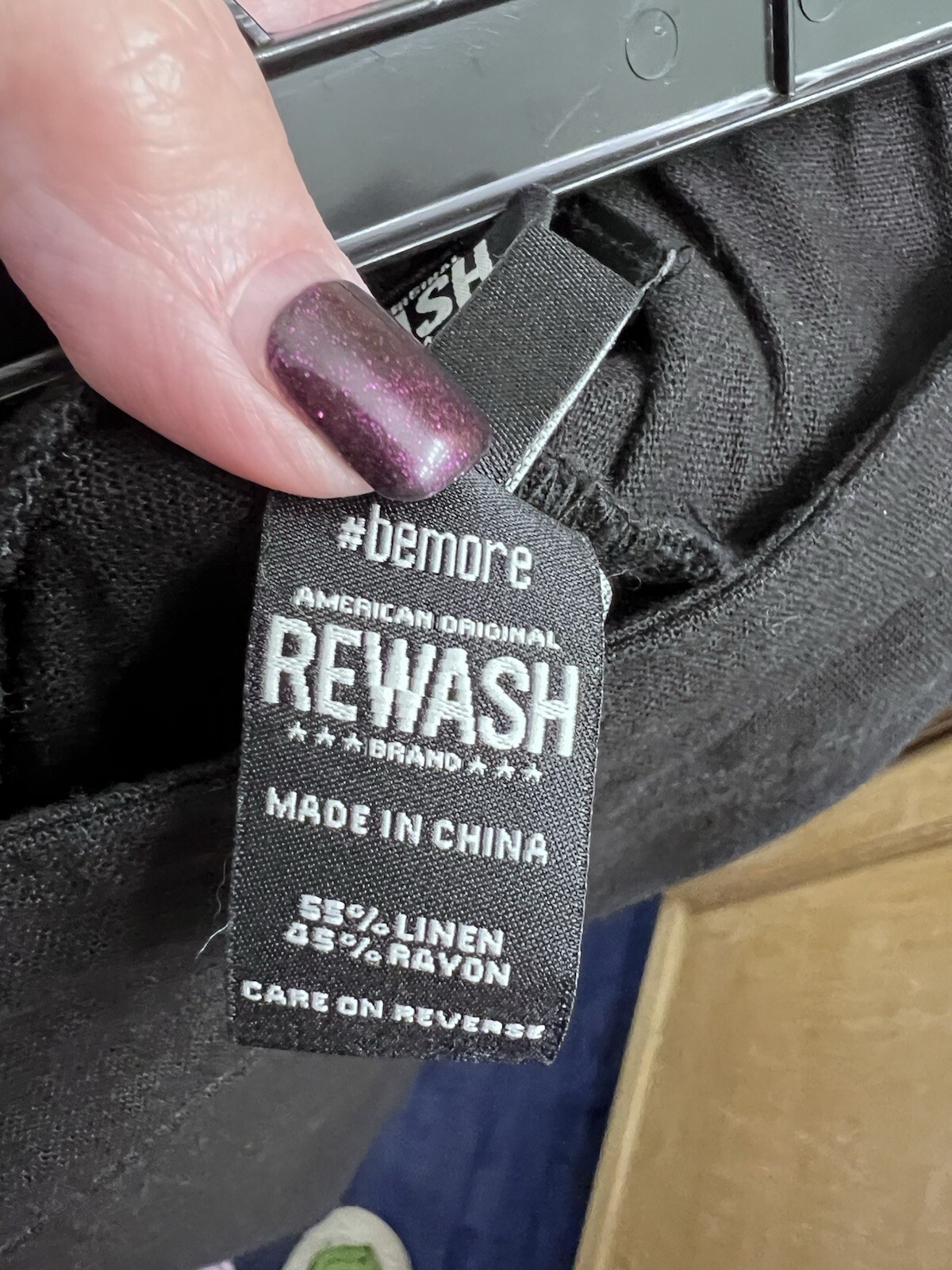 Rewash Black Linen Trouser Shorts Linen Blend  Sz M Beach Resort Vacation Cruise