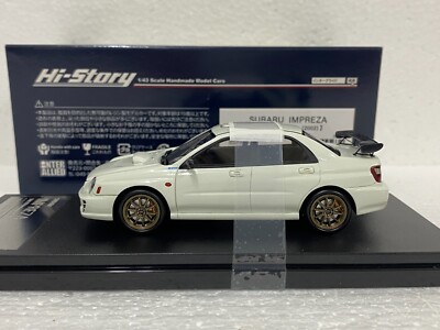 1:43 HI STORY SUBARU IMPREZA S202 STI 7 2002 JDM scale model car