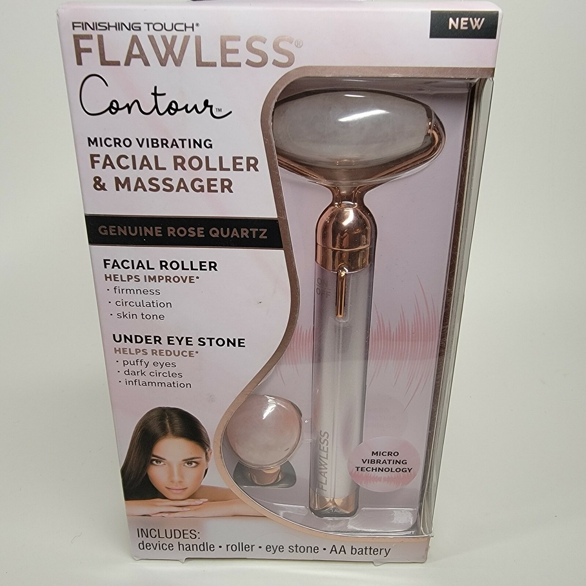 Finishing Touch Flawless Contour Vibrating Facial Roller & Massager Rose Quartz 754502042401| eBay Finishing Touch Flawless Contour Vibrating Facial Roller & Massager Rose Quartz 754502042401| eBay