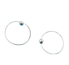 Sterling Silver Self-Closing 26mm Hoop Earrings  25 x 1mm 