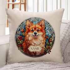Personalised Pomeranian Cushion Cover Dog Pillow Puppy Portrait Decor Gift GDC71