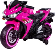 Kids Electric Motorcycle with Trainning Wheels for 3-8 Years Boys Girls,Pink