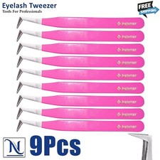 Individual Eyelash Extension Tweezers - False Eyelash Cosmetic Tweezers 9Pcs