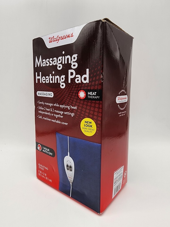 Walgreens Massaging Heating Pad. 2 Heat & 2 Massage Settings. 12”X12