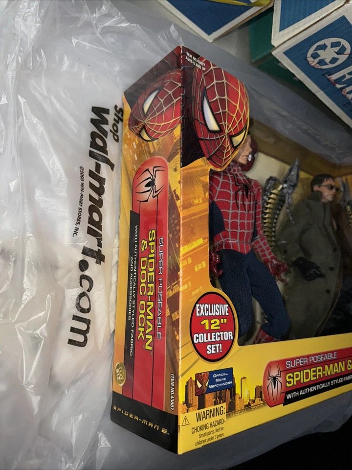 Marvel Spider-Man 2 y Doc Ock Super Posable 12" Figuras Toy Biz 2004 Nuevo Sellado Foto 4 de 4