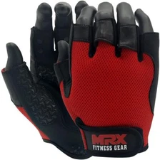 MRX Weightlifting Gloves Leather Palm Grip Half Finger Body Building Gym Glove