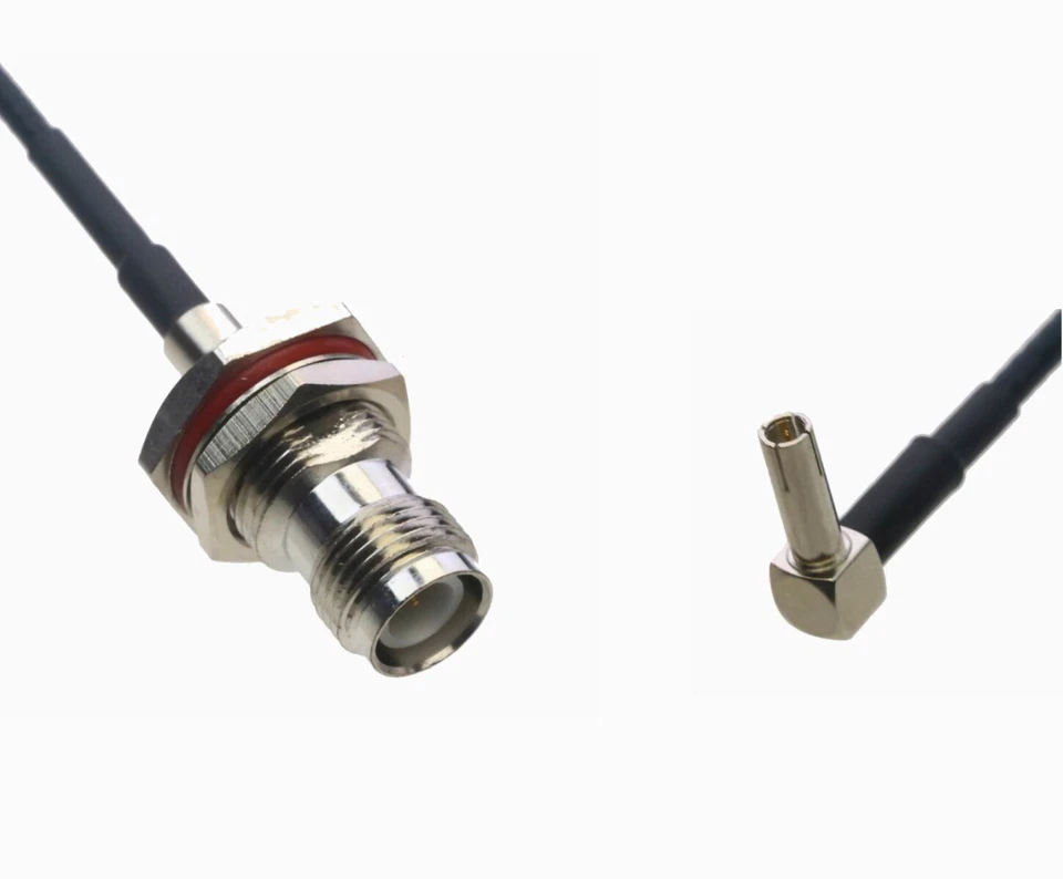 RP-TNC Female Bulkhead to TS9 Male Elbow RF 0.5~15FT Cable For Antenna Radio - Image 2 of 4