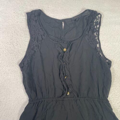 Miniero abito da donna taglia large nero abito corto senza maniche collo rotondo - Foto 5 di 9
