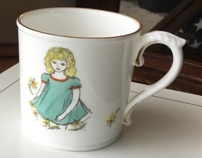 ROYAL WORCESTER  HAND PAINTED BONE CHINA MUG ENGLAND , Monday s Child