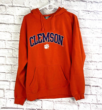 VTG Clemson Tigers NCAA Football Sweatshirt Orange Pullover Hoodie Adult Large