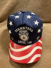 Vintage SnapBack Hat Union UNITED AUTO WORKERS USA MADE American Flag 90s