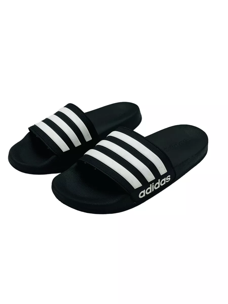 adidas Kids Adilette Slides Sandals Black and White Size 5