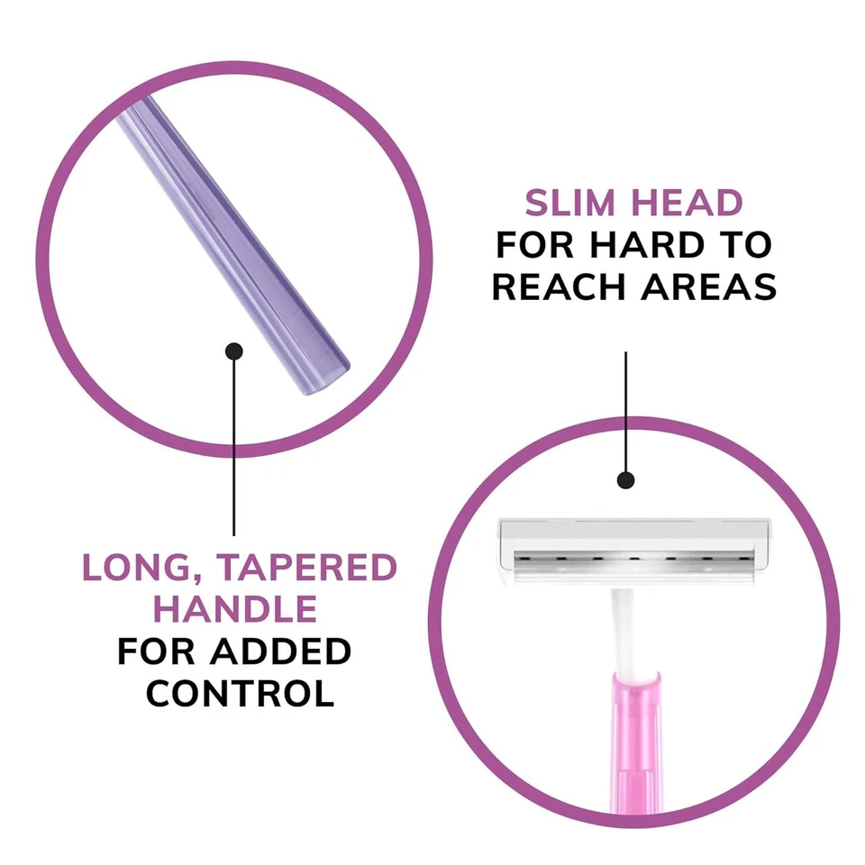 Maquinillas de afeitar desechables BIC Silky Touch de doble hoja para mujer - 40 unidades (4 paquetes de 10) Foto 3 de 4