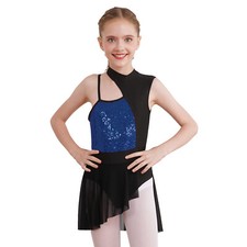 Kids Girls Dress Costume Ballet Figure Skating Dancewear Shiny Unitard Jazz
