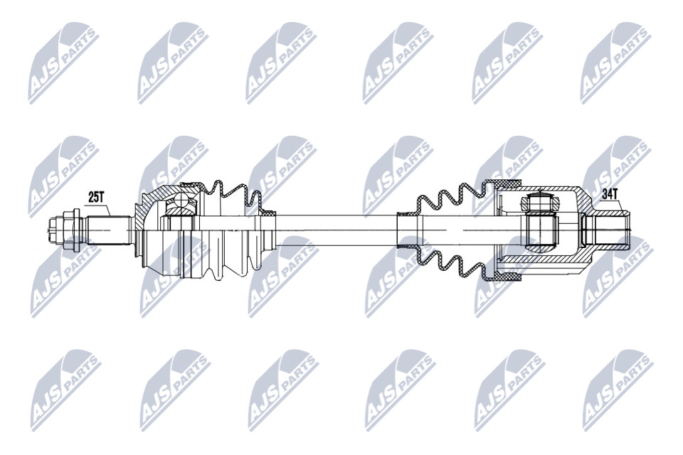 NTY Drive Shaft NPW-PL-135 for Opel Front Axle Right Reinforced New 549 mm - Image 8
