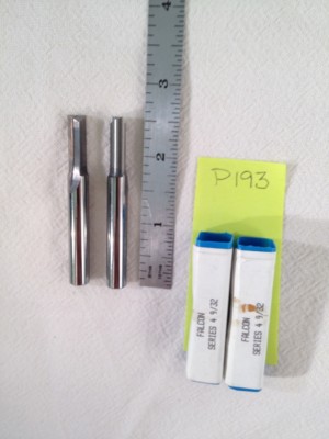 2 NEW FALCON / SGS  9/32'' DIA. CARBIDE ENDMILL. USA. 2 STR FL.  3/4'' LOC. (P193)