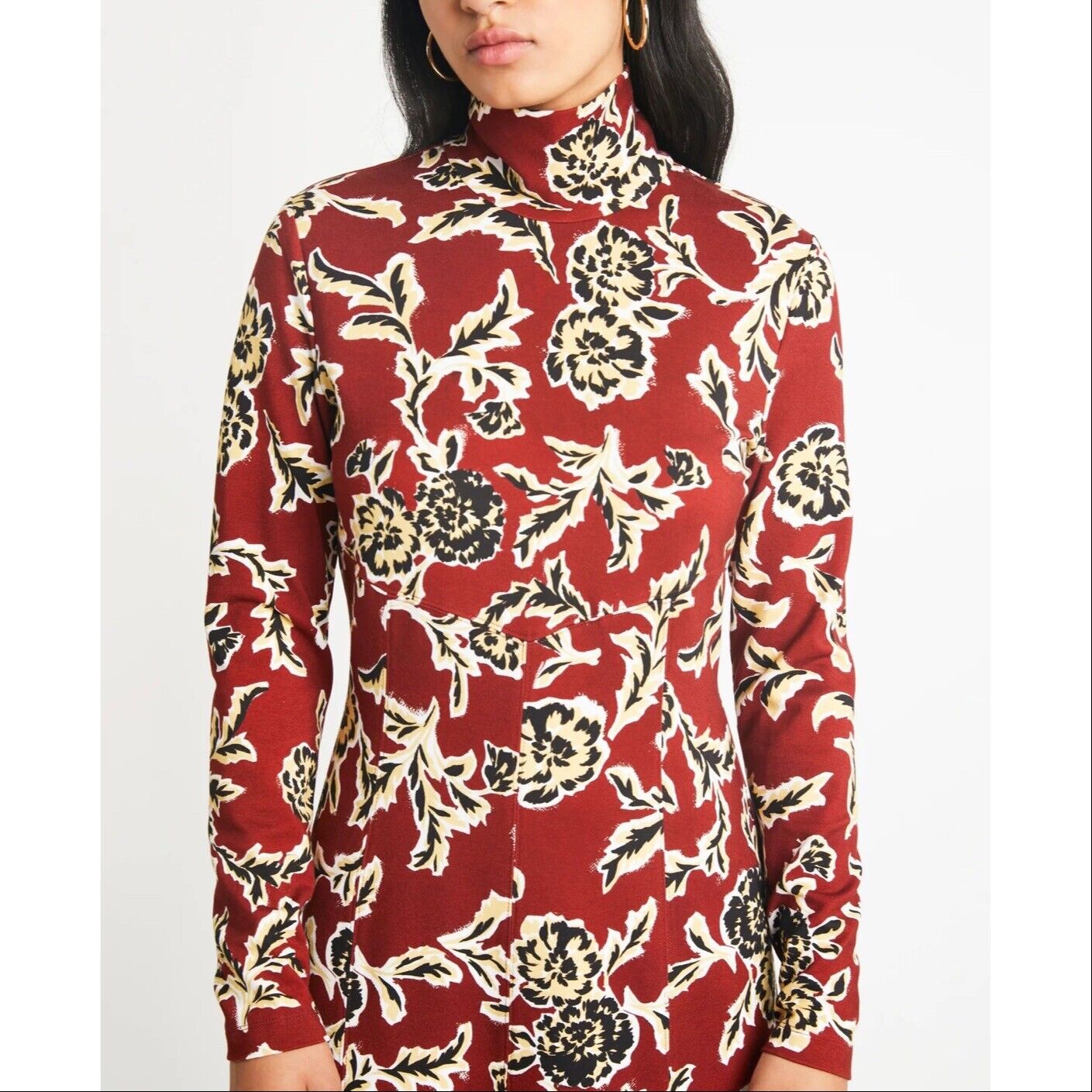 $495 TANYA TAYLOR Thea Turtleneck Floral Fit and … - image 4