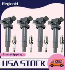 4 Ignition Coil+Plug Pack For Toyota Corolla Celica Matrix 1.8L UF247 9091902339