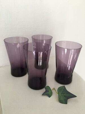 Vintage 4 Friedrich Kristallgläser 60`s farbige Trinkgläser Cocktail Wasser oä.