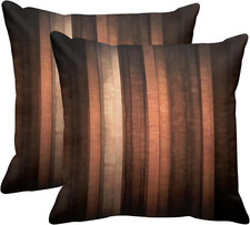Set of 2 Throw Pillow Covers 18X18 Inches Brown Orange Copper and Pale Peach Abs
