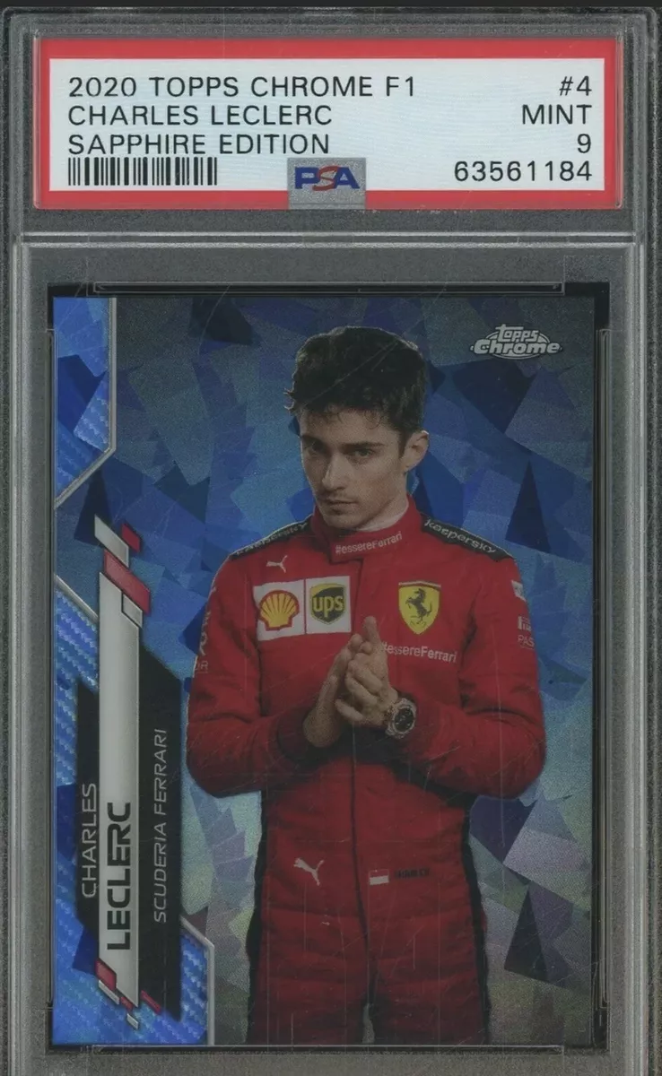2020 Topps Chrome Formula 1 F1 Racing Sapphire #4 Charles Leclerc PSA 9 Ferrari