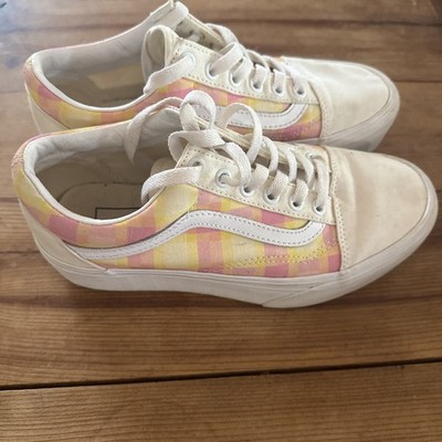 New Vans Old Skool Stacked Plaid Womens Platform Shoes Size 5.5 Pastel Goth