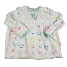 Vintage Baby Dior Spellout AOP Monogram Logo Letters Sack Sleep Gown Pajamas 0-3