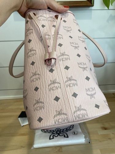 Authentic MCM Liz Shopper Medium Tote Bag Reversible in Pink Leather - Picture 5 of 22