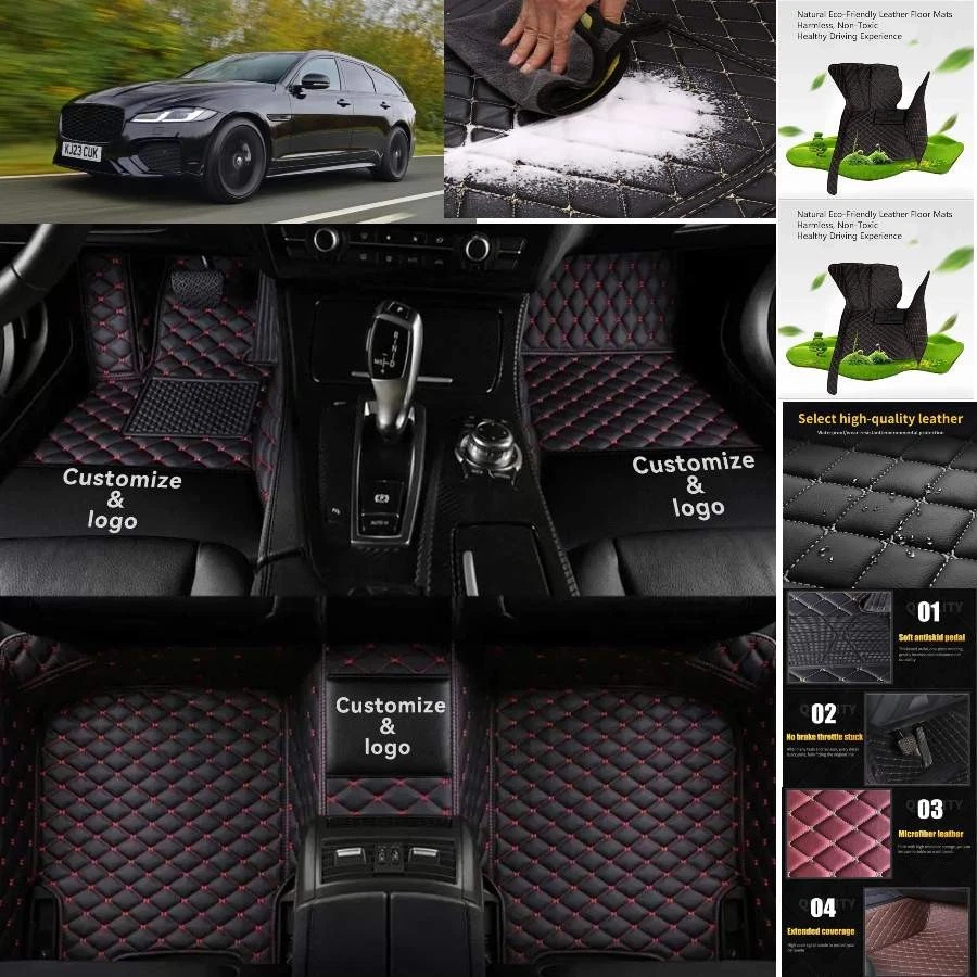 For Jaguar XF Car Floor Mats Luxury Waterproof Liners Carpets Cargo Custom - Imagem 4 de 4