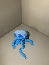 Crochet Blue Jelly Fish Plush Toy Hand Made