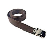 Men's Brown Cotton Fabric Web Belt, 1.25" X 48" Made in the USA