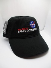 NASA 6 Panel The Real Space Cowboys Black Baseball Cap Hat Adult ACE USA New NWT
