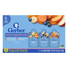 Gerber Toddler Pouch Variety Pack, 3.5 oz., 12 ct.