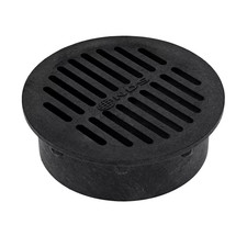 6 In. Plastic round Drainage Grate in Black