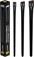 Eyebrow Brush Set - Fine Angled Eyeliner Brushes for Microblading - Black